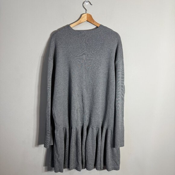 Free People Time On My Side Sweater Mini Dress Women XL Gray Knit Drop Waist NWT - Picture 6 of 16